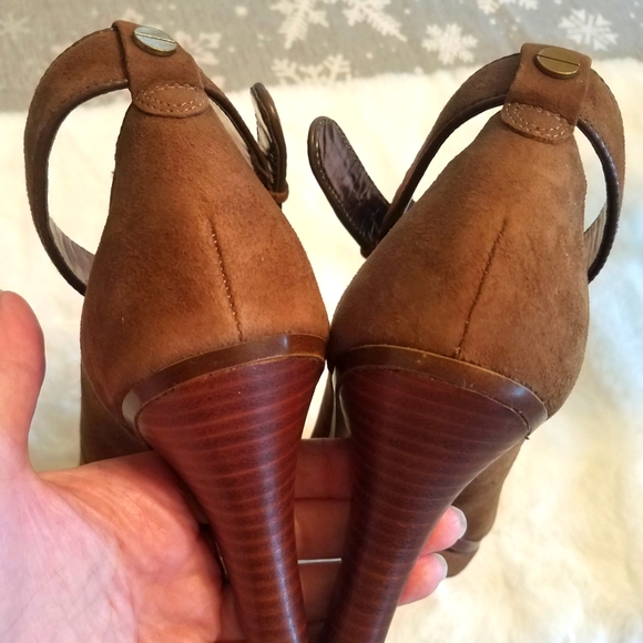 Sofft Manhattan Suede Heels Brown Platform 9.5 M - Picture 7 of 9